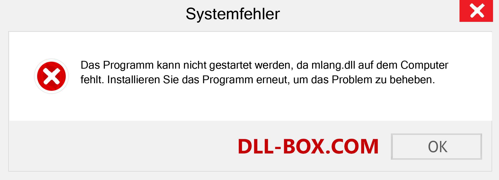 mlang.dll-Datei fehlt?. Download für Windows 7, 8, 10 - Fix mlang dll Missing Error unter Windows, Fotos, Bildern